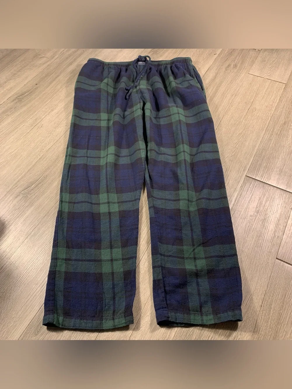 Polo Ralph Lauren Green & Blue Pkain Flannel Pull On Sleepwear Bottoms size XL